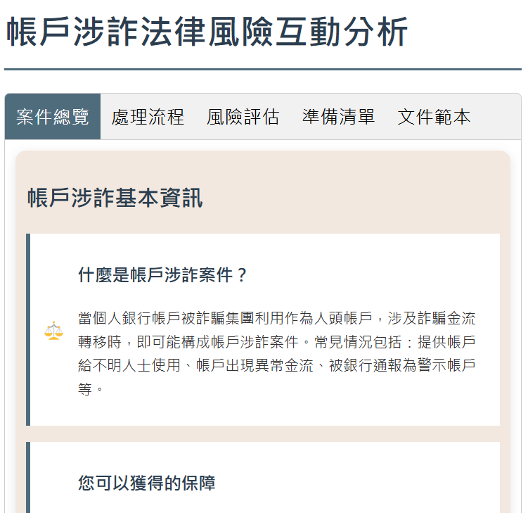帳戶涉詐法律風險互動分析
